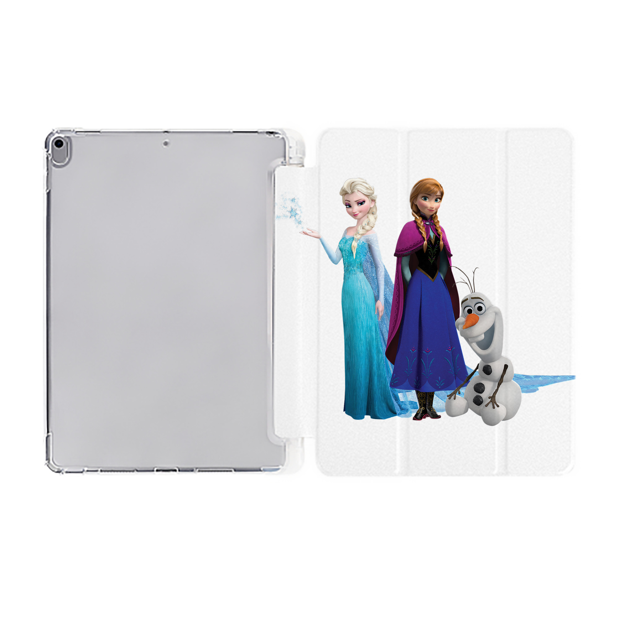 （画像用） アナと雪の女王 アンナ エルサ Frozen Anna Elsa IPad ケース ペン収納付き 三つ折りスタンド PUレザー×シリコン 対応機種9.5/10.5/10.9インチ